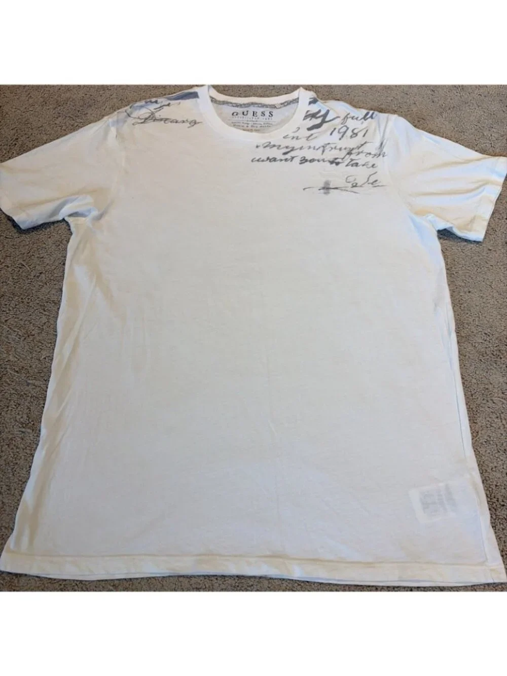 VTG Guess Graphic T-Shirt Unisex Size L Double Sided Handshake "Devil Dealings" - Picture 5 of 13